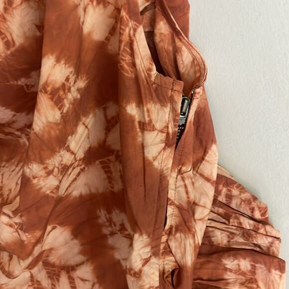 ULLA JOHNSON Senta One-Shoulder Tie Dye Stripe Cotton Top Sequoia - Picture 11 of 15